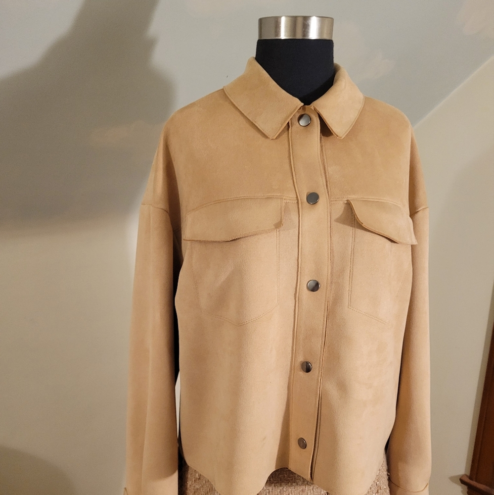 Carmel Faux Suede Shirt / Jacket Size M